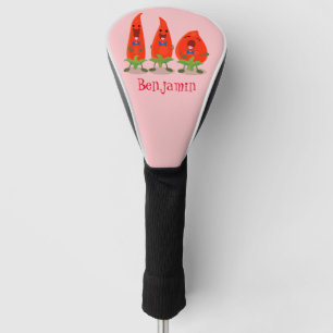 Couvre-club De Golf Caricature de piments chantants mignons