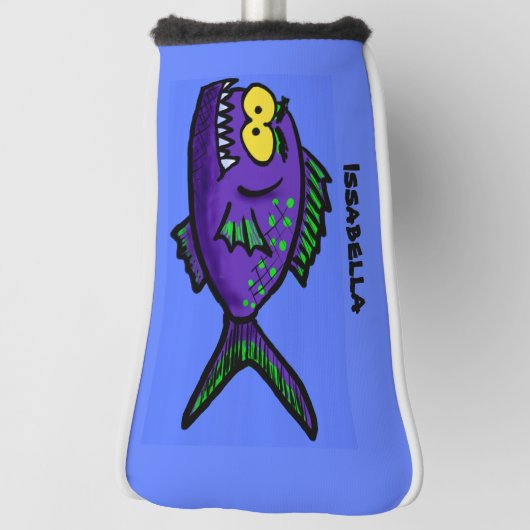 Couvre-club De Golf Caricature de poisson de Piranha (Tourné à 90°)