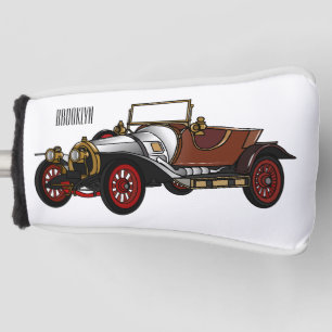 Couvre-club De Golf Caricature de voiture classique 1920