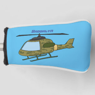 Couvre-club De Golf Caricature d'hélicoptère camoflage de l'armée