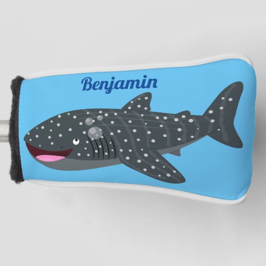 Couvre-club De Golf Caricature joli requin baleine joyeux (Devant)