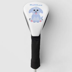 Couvre-club De Golf Caricature personnalisée de chien coquelicot bleu