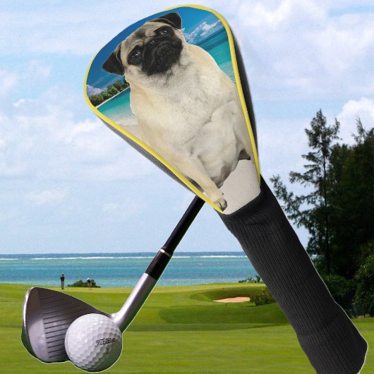 Couvre-club De Golf Carlin Chien à la Plage Golf Head Cover