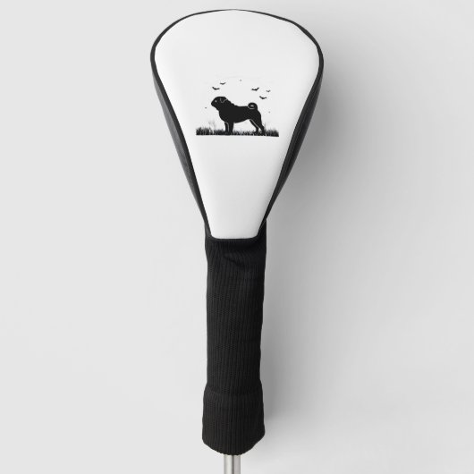 Couvre-club De Golf Carlin Chien - Halloween Lune Silhouette Classique (Devant)