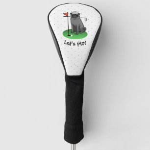 Couvre-club De Golf Carlin de golf Jouer Golf (noir) mignon chien drôl