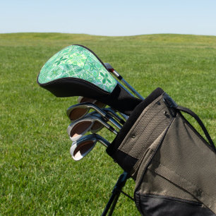 Couvre-club De Golf Carreaux décorés en vert et blanc