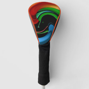Couvre-club De Golf Cartoon Hitchcockian Face Abstrait