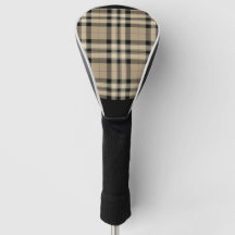 Casquette De Golf Classique Beige Et Noir Plaid