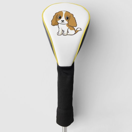 Couvre-club De Golf cavalier roi charles spaniel blenheim dessin animé (Devant)