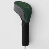 Couvre-club De Golf Cercles dorés monogramme vert foncé (Incliné)