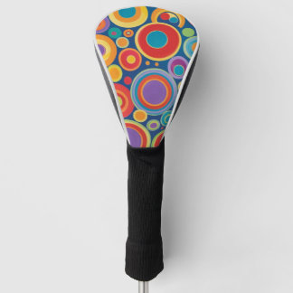 Couvre-club De Golf Cercles Pop de couleur rétro