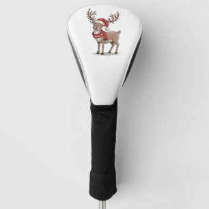 Couvre-club De Golf Cerf Animal Noël Cerf Chapeau de Père Noël Xmas