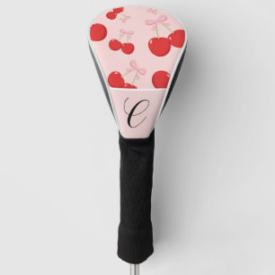 Couvre-club De Golf Cerises Rouges avec Nœud Rose Coquette Cottage Chi