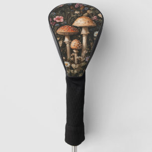 Couvre-club De Golf Champignons Whimsical et Botanique Fleur sauvage