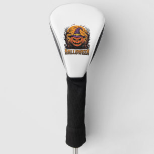 Couvre-club De Golf Chapeau de sorcière de citrouille Halloween vintag