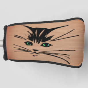Couvre-club De Golf Chat aux yeux verts Rustique
