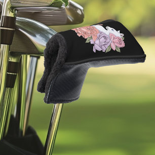 Couvre-club De Golf Chat Blanc Pastel Floral Botanique Romantique Noir