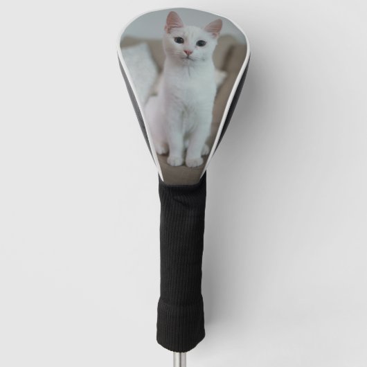 Couvre-club De Golf chat blanc | Zazzle_Growshop. (Devant)