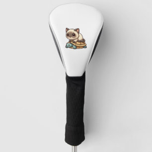 Couvre-club De Golf Chat de Siamese promenade tortue