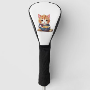 Couvre-club De Golf chat de style japonais mange ramen