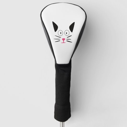Couvre-club De Golf Chat; Face de chat; Chat amical (Devant)