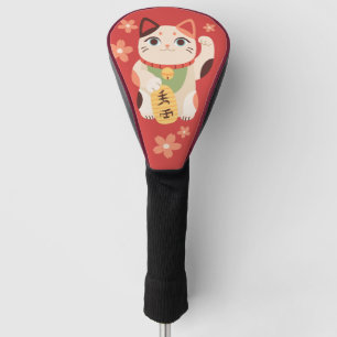 Couvre-club De Golf Chat Maneki Neko Chanceux Mignon