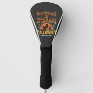 Couvre-club De Golf Chat noir de citrouille d'Halloween Conception de