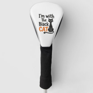Couvre-club De Golf Chat noir drôle gravure vintage Halloween Design