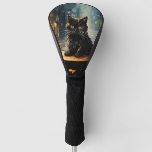 Couvre-club De Golf Chat noir et café de nuit
