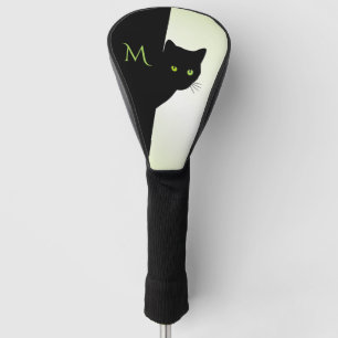 Couvre-club De Golf Chat noir oré vert paraphé