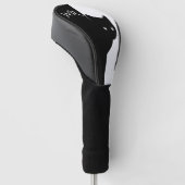 Couvre-club De Golf Chat noir simple initial (Incliné)