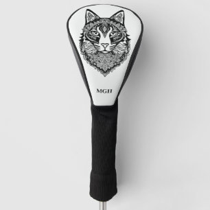 Couvre-club De Golf Chat ornemental Monogramme personnalisé