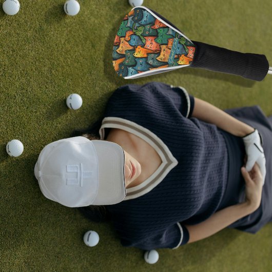 Couvre-club De Golf Chats amusants colorés