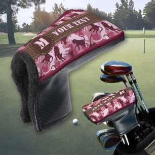 Couvre-club De Golf Chats Camouflage Rose