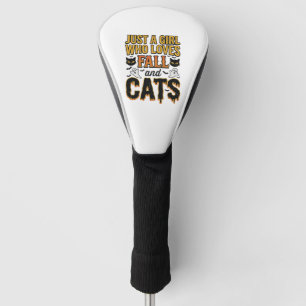 Couvre-club De Golf Chats d'automne Halloween Fille Graphisme Vintage_