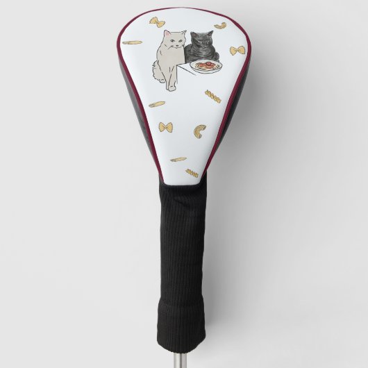 Couvre-club De Golf Chats et pâtes mignons (Devant)
