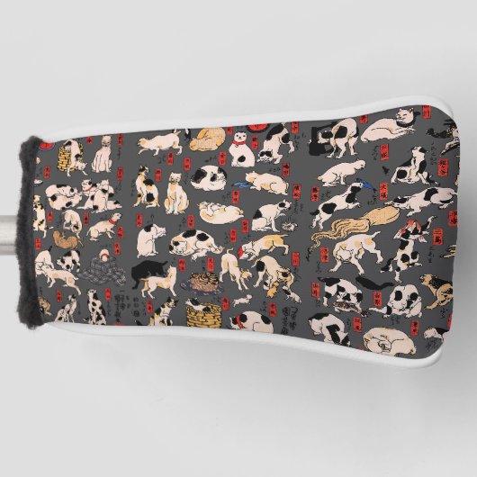 Couvre-club De Golf chats japonais Ukiyo-e Funny kitty (Devant)