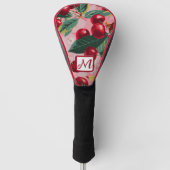Couvre-club De Golf Cheery Cherry Retro Pink Monogrammed  (Devant)
