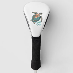 Couvre-club De Golf Chemise de conception de gravure vintage de tortue