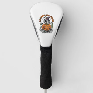 Couvre-club De Golf Chemise de gravure vintage de fantôme de citrouill
