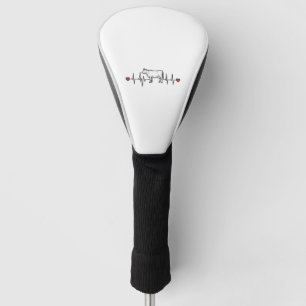 Couvre-club De Golf Chemise de style gravure battement de coeur de vac