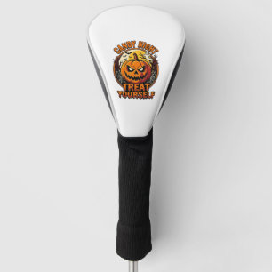 Couvre-club De Golf Chemise Vintage Halloween Pumpkin Treat Yourself_1