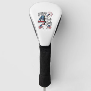 Couvre-club De Golf Chemise vintage patriotique Happy 4th of July Feu