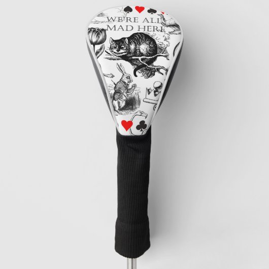 Couvre-club De Golf Cheshire Chat classique alice au merveilleux fou (Devant)