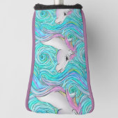 Couvre-club De Golf Cheval Blanc Motif couleur pastel sans couture (Tourné à 90°)