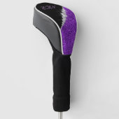 Couvre-club De Golf Chic Monogramme Parties scintillant violet Diamant (Incliné)