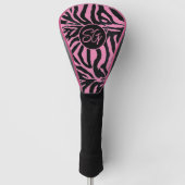 Couvre-club De Golf Chic Zebra rose et noir (Devant)