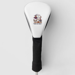 Couvre-club De Golf Chick Or Treat Haloween Poulets Sorcière Fantôme C