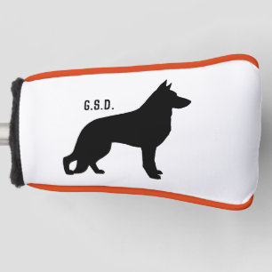 Couvre-club De Golf Chien berger allemand Silhouette Initiales personn