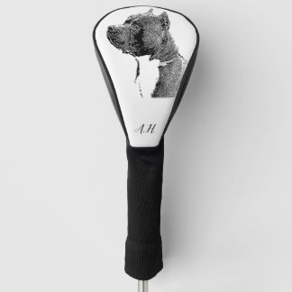 Couvre-club De Golf Chien de taureau américain monogrammé